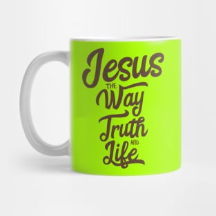 Jesus the way truth and life in dark brown color Mug